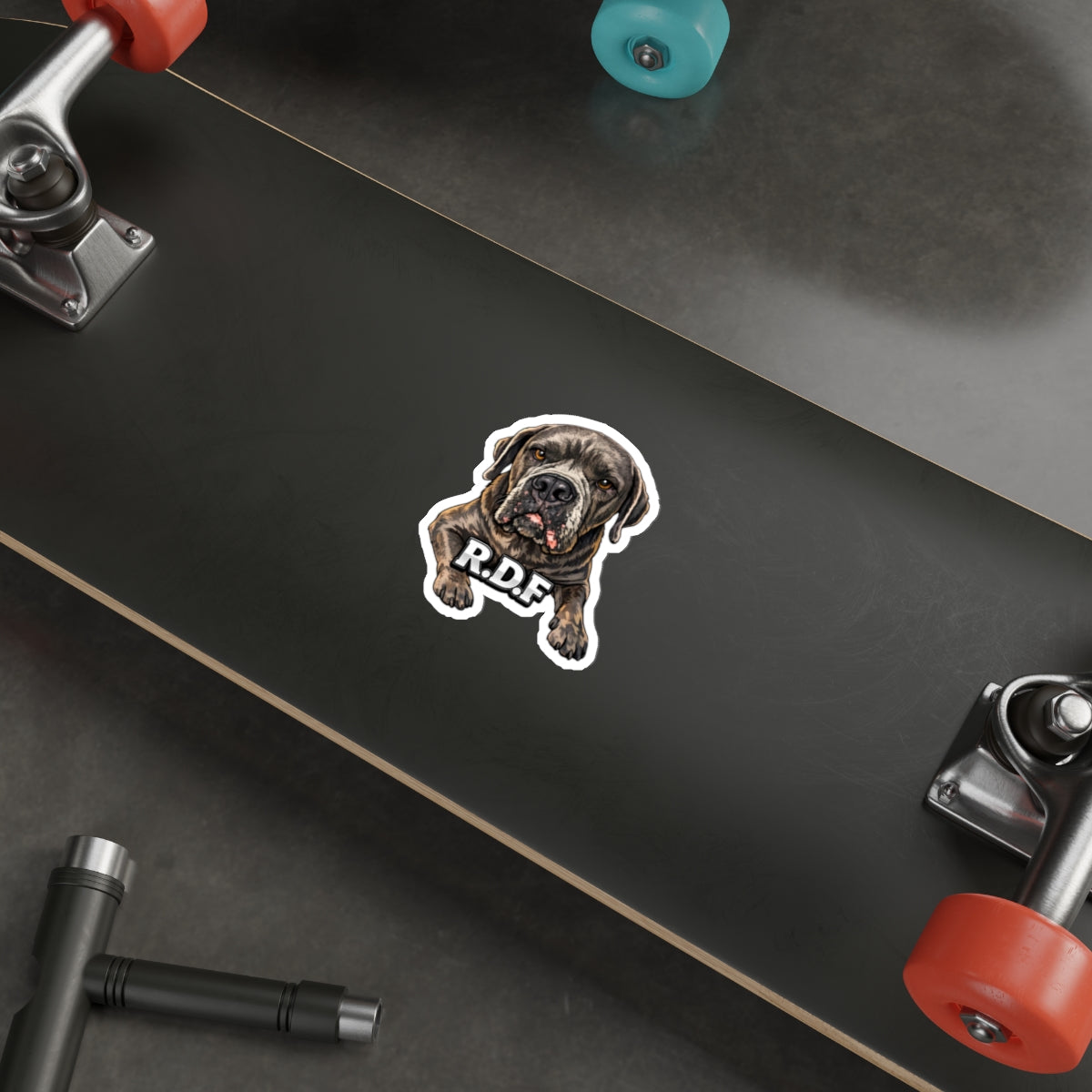 Mastiff Dog Die-Cut Sticker — Realistic R.D.F. Pet Decal for Laptops & Water Bottles