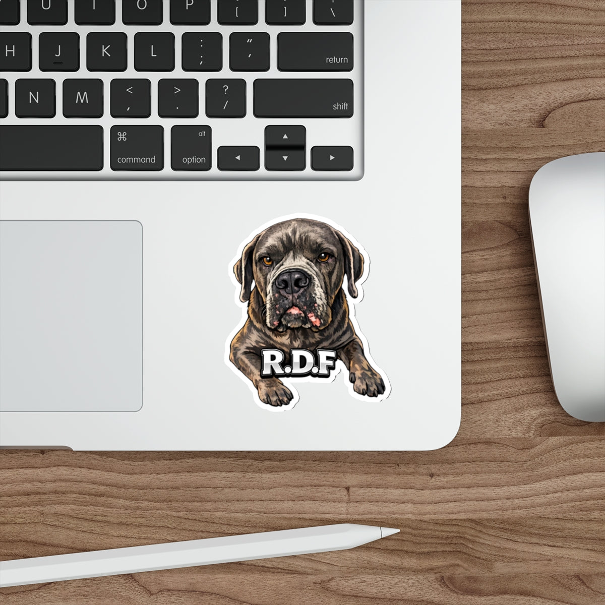 Mastiff Dog Die-Cut Sticker — Realistic R.D.F. Pet Decal for Laptops & Water Bottles